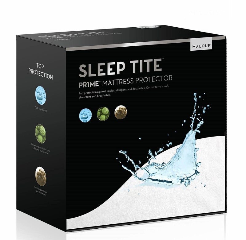 MALOUF SLEEP TITE Hypoallergenic 100% Waterproof Mattress Protector - 15-Year U.S. Warranty - Vinyl Free - Twin - Image 1